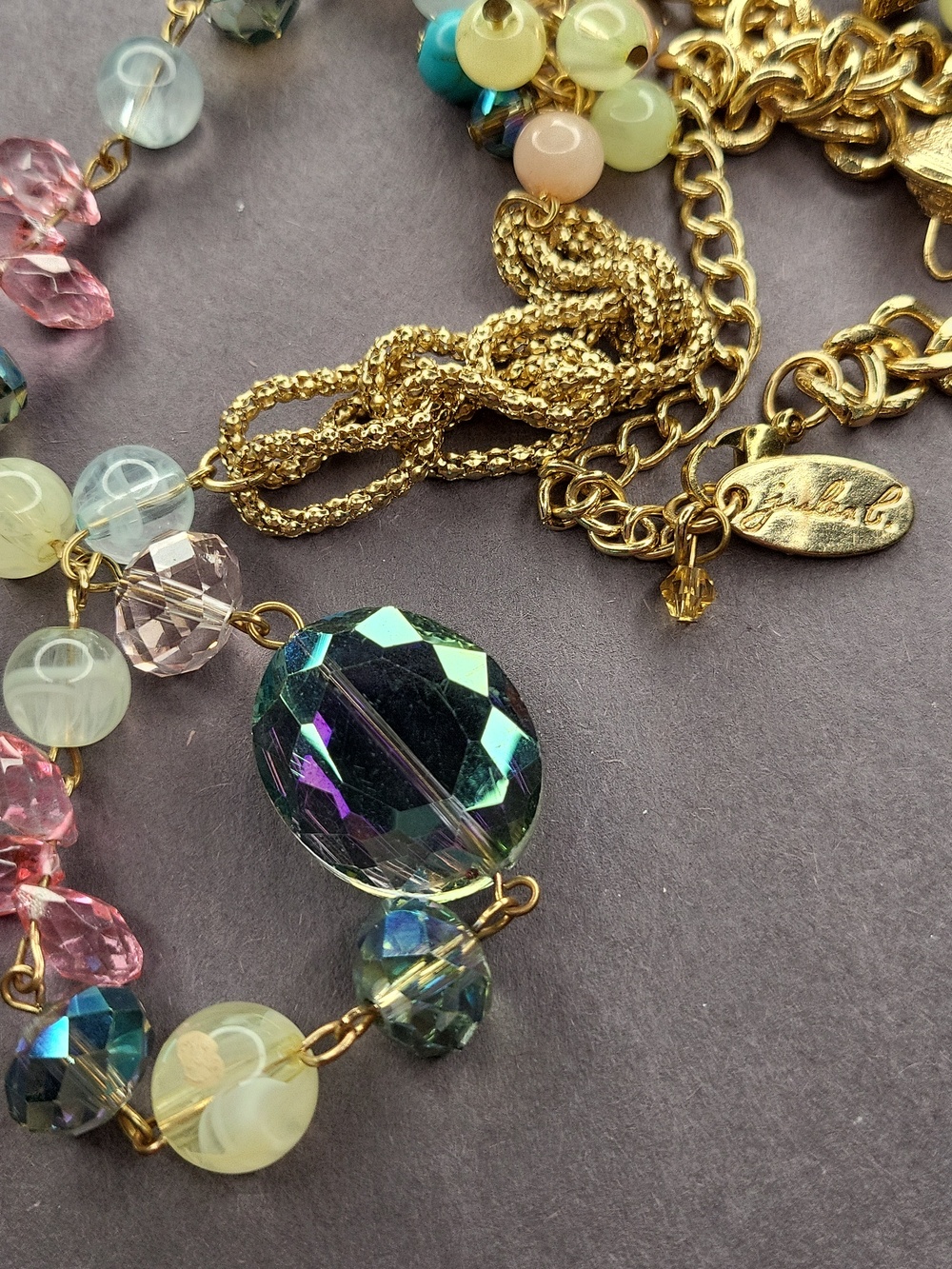 Crystal Necklace with Vintage Charm